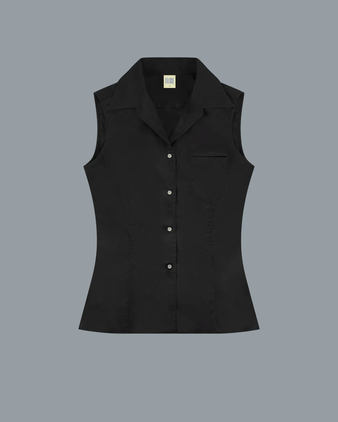ROSIE SLEEVELESS SHIRT | Black - Image 5
